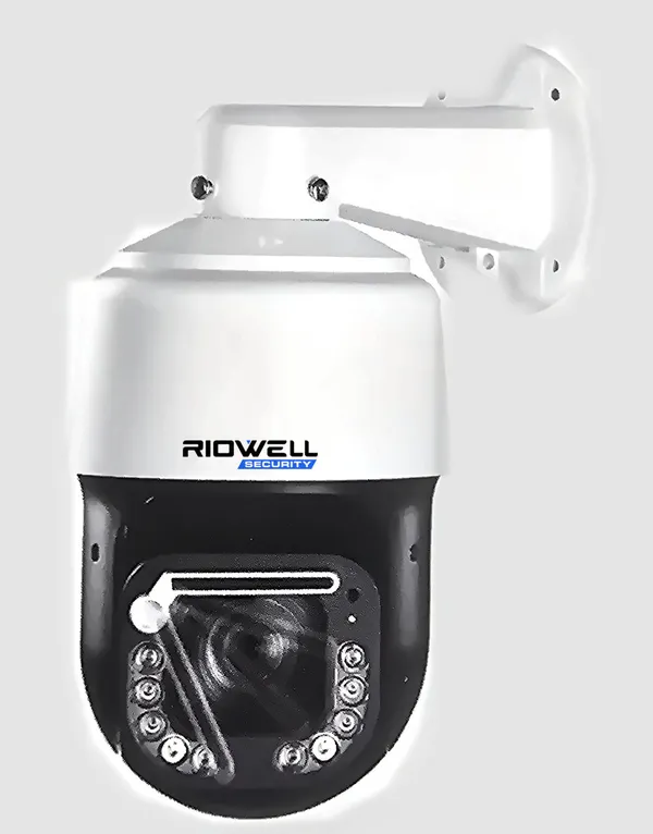 Riowell RW-PTZ833-DL 8MP 4K PTZ camera with 33× zoom on its wall bracket