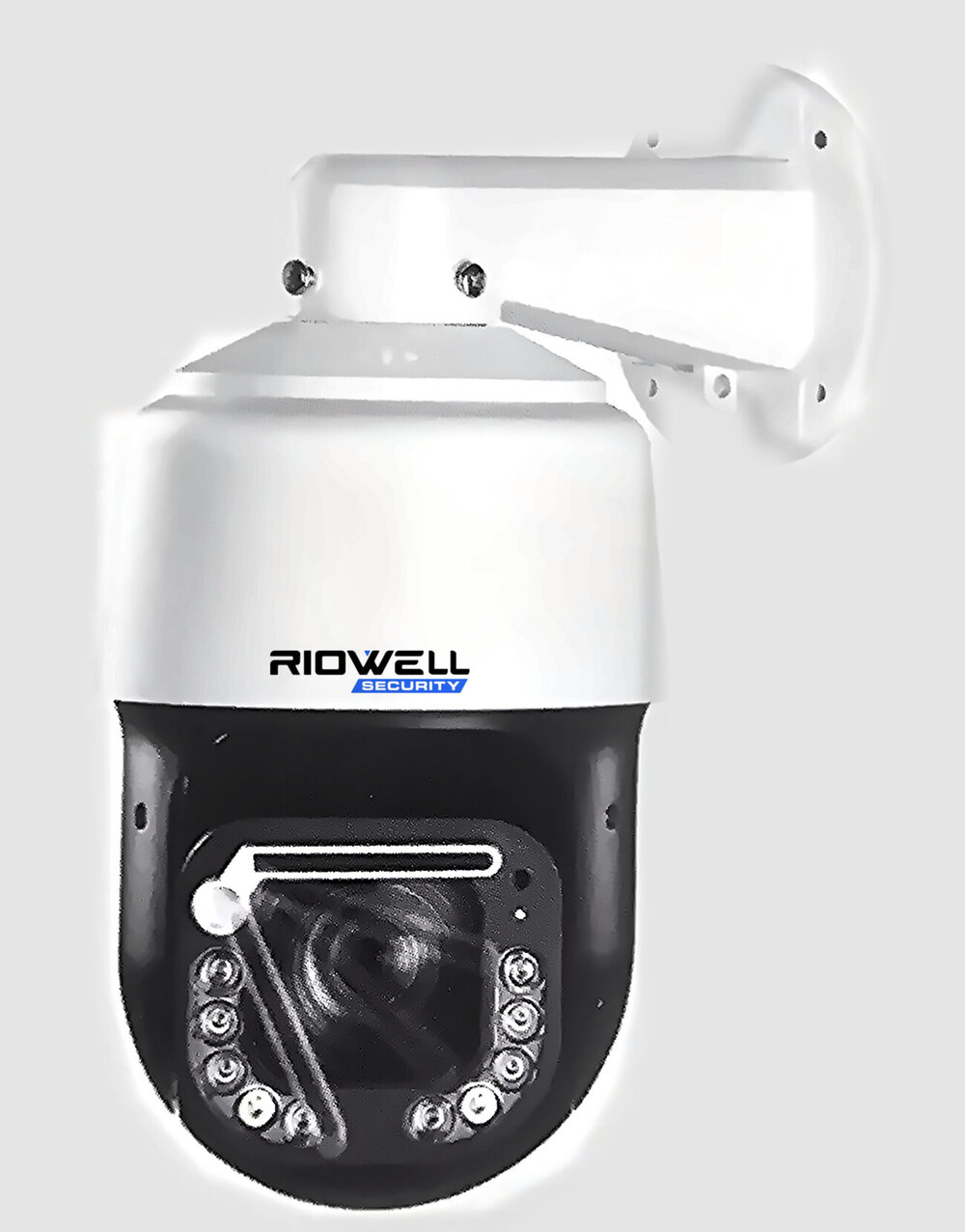 Riowell RW-PTZ833-DL 8MP 4K PTZ camera with 33× zoom on its wall bracket
